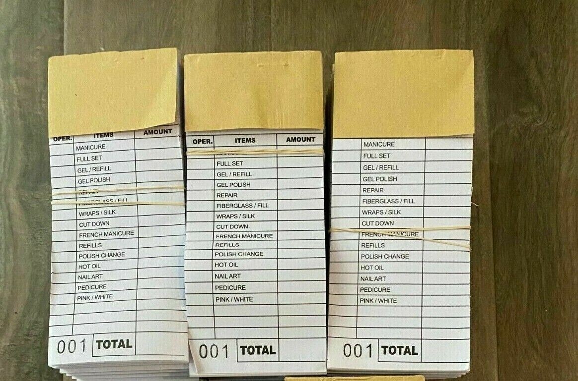 30 Books Nail Salon Ticket Check Book 100ct/book
