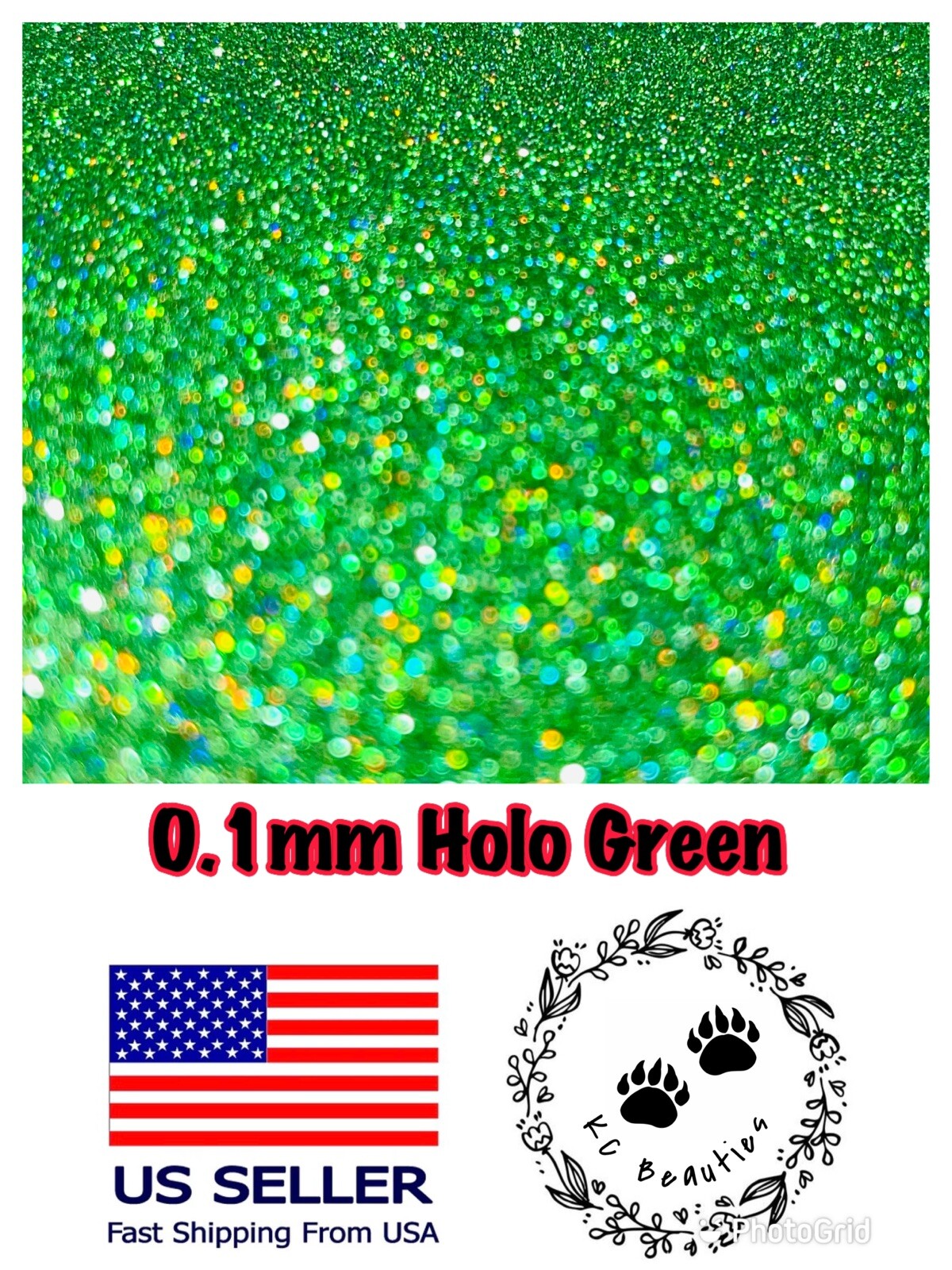 Solvent Resistant Holographic Green Epoxy Resin Nail Art Tumbler 1oz 0.1mm