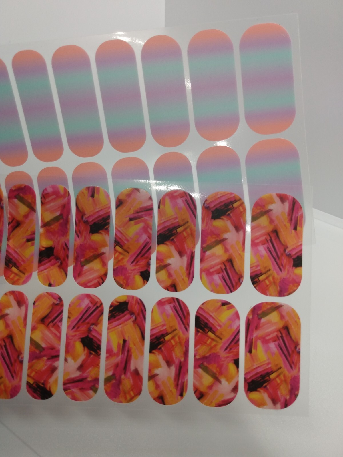 Jamberry Nail Wraps Full Sheets – Fiesta Pink Orange Blue Purple Summer Lot of 5