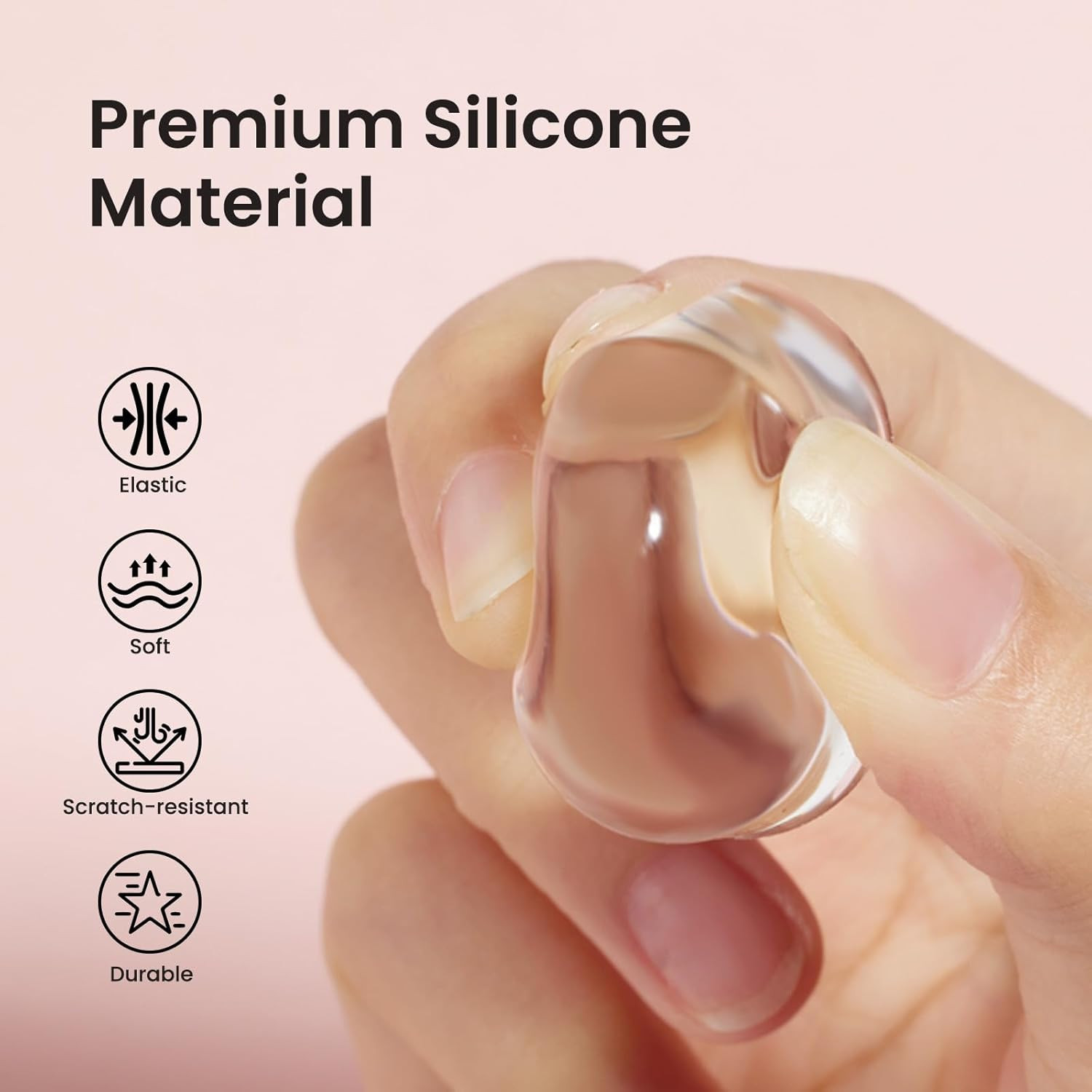 Nail Stamp French Tip Tool 4Pcs Short Clear Silicone Nails Stamping | and Long F