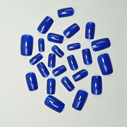 Nails Square Press – Dark Blue Glossy – Full Cover – Style8