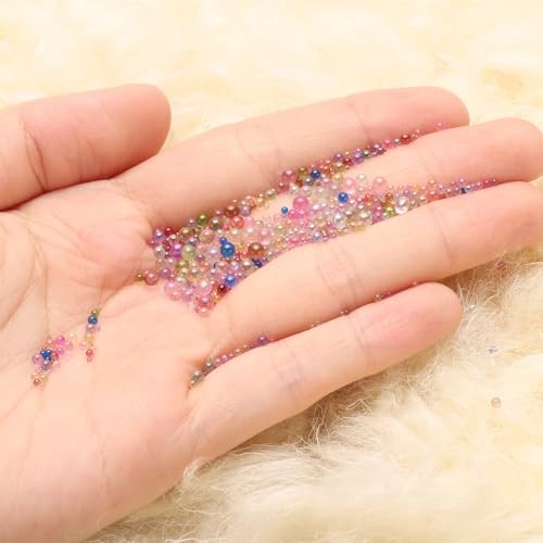 Iridescent Glass Tiny Bubble Beads, 0.4-3mm 20g No Hole φ0.4-3mm Korean Purple