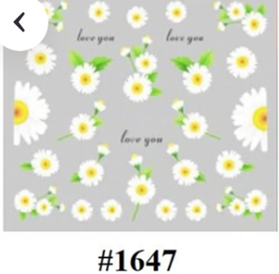 Daisy Flower Nail Art Stickers: Water Transfer Decals (Group 1)