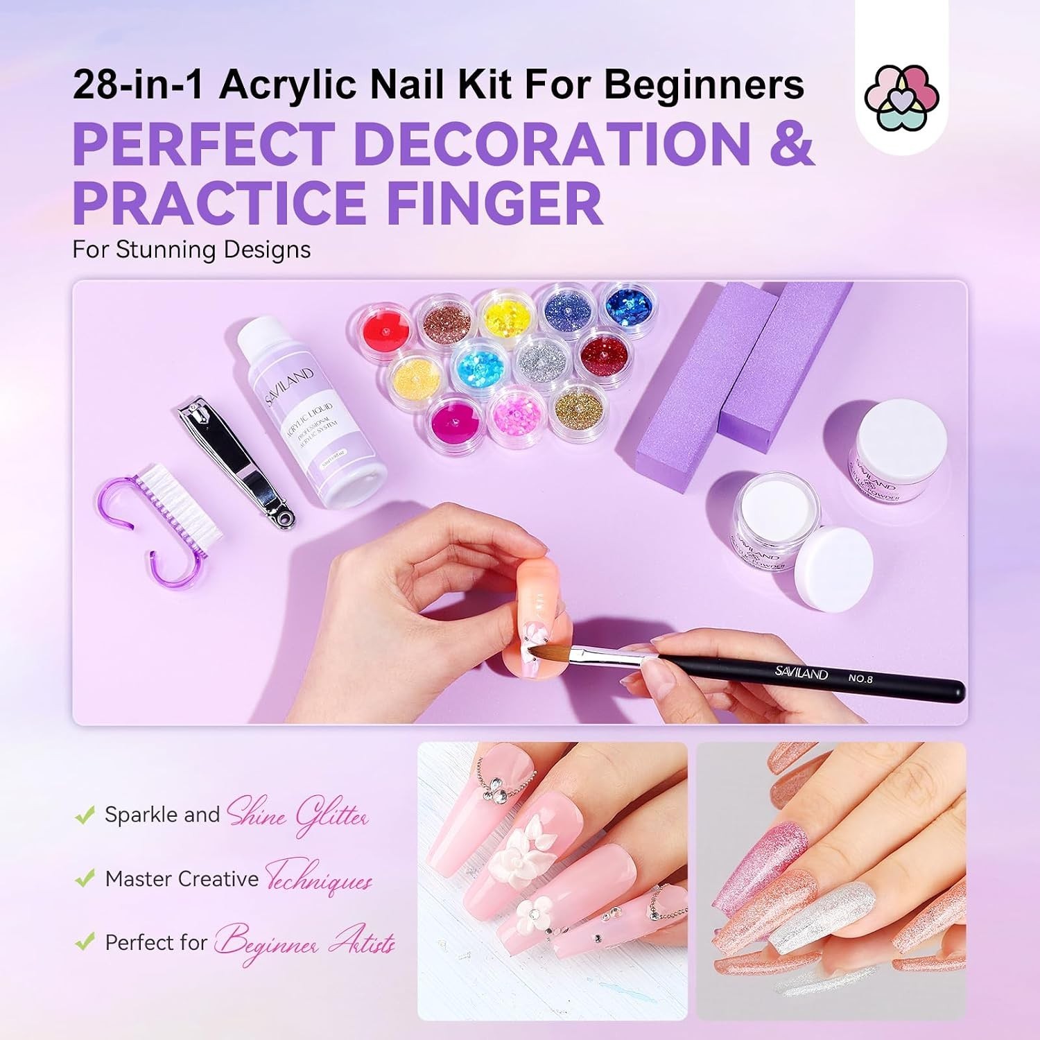 Comprehensive 28-in-1 Nail Set with 20000 RPM Drill & Glitter for Home Manicure
