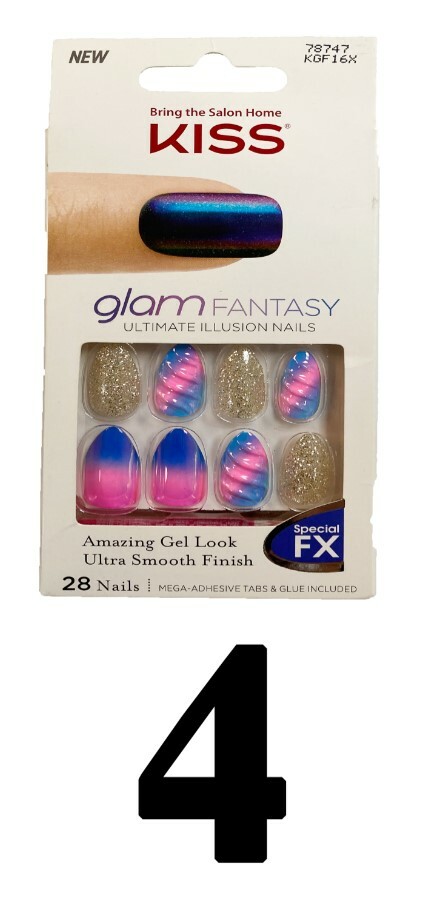 Kiss Salon Glam Fantasy Nails Special FX 28 Illusion Press On Nails Medium, Long