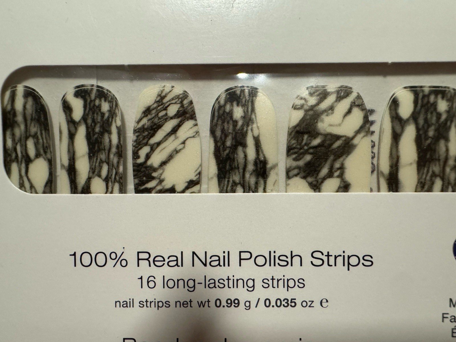 Color Street Nail Polish Strips “Mystic Marble” Black/White FDF278-C00411