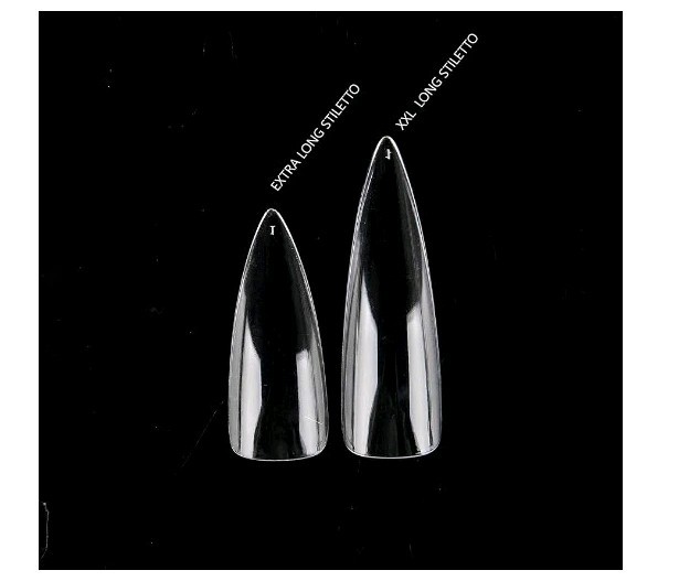 504PC Stiletto XXL ABS Gel Nail Tips Press on Nail Clear Tips Full Cover, Bag