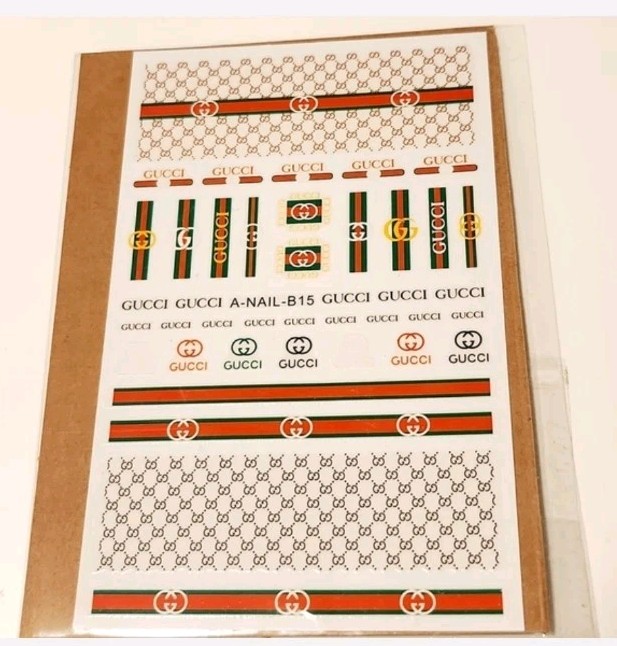 NWT NAIL ART DESIGN SELF-SEAL STICKERS SOLID TAN, RED, GREEN, & BLACK N°33!