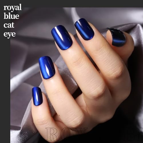 Cat Eye Nails – 6 Short Square Squares – Purple/Green/Orange/Yellow/Blue/Black