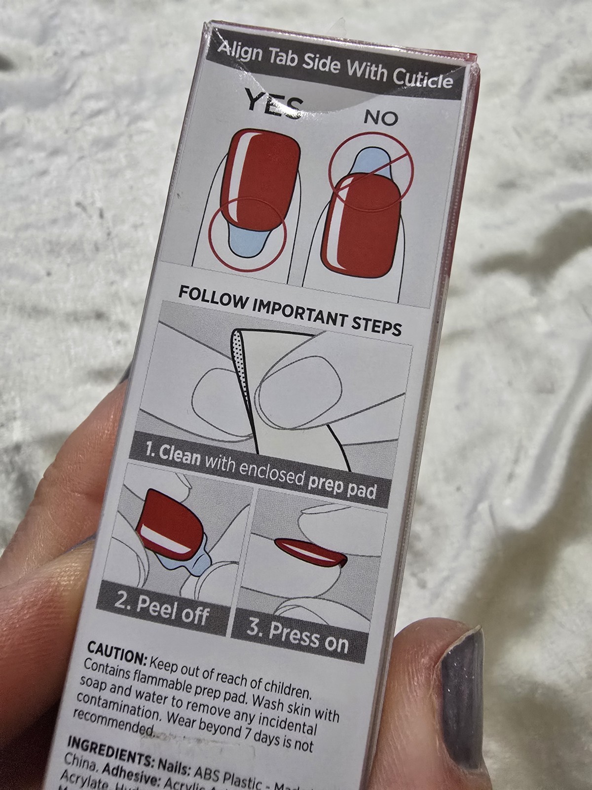 NIB ImPRESS Lot Of 3 Press On Nails Red, Burgandy, Blue & White No Glue Needed