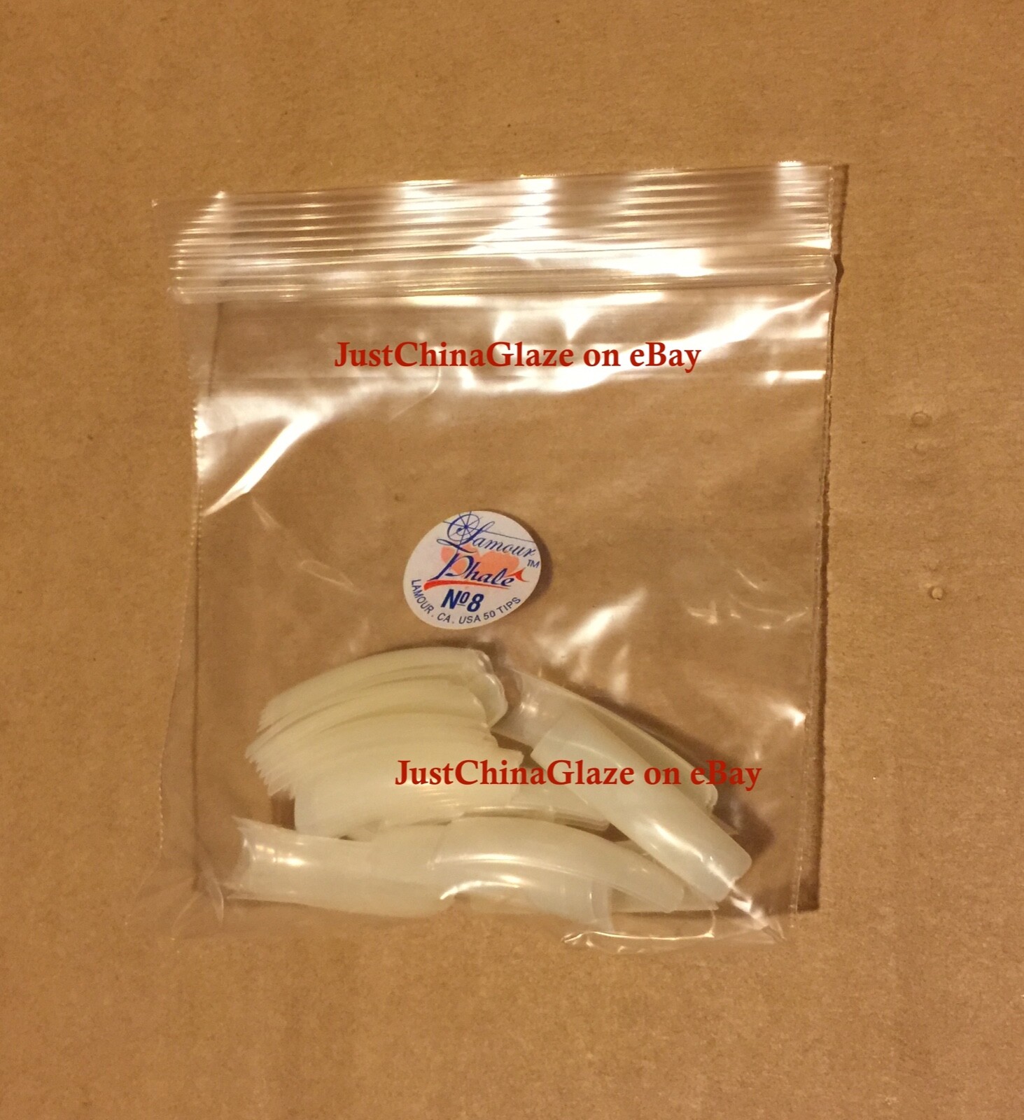* Lamour Professional Nail Tips Natural Clear 0-10 Made in USA 550ct