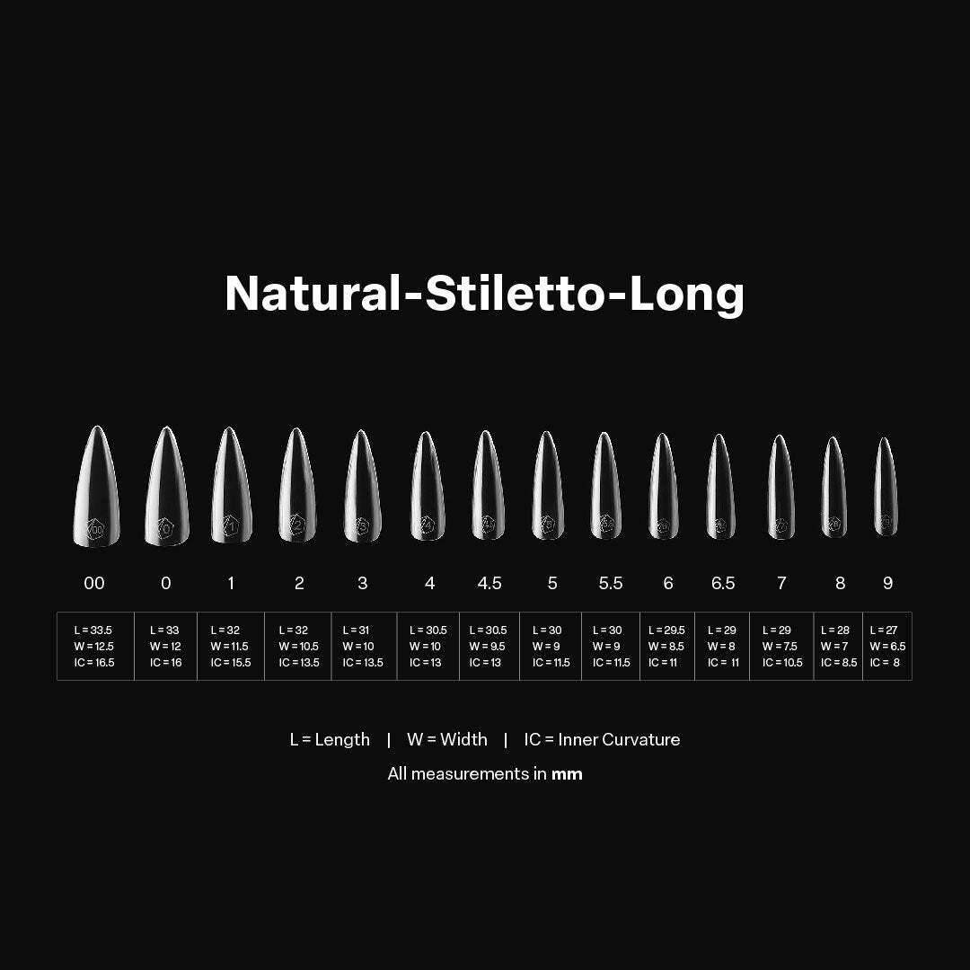 Apres Gel-X Natural Stiletto Long Tips Box 14 Sizes 600pc