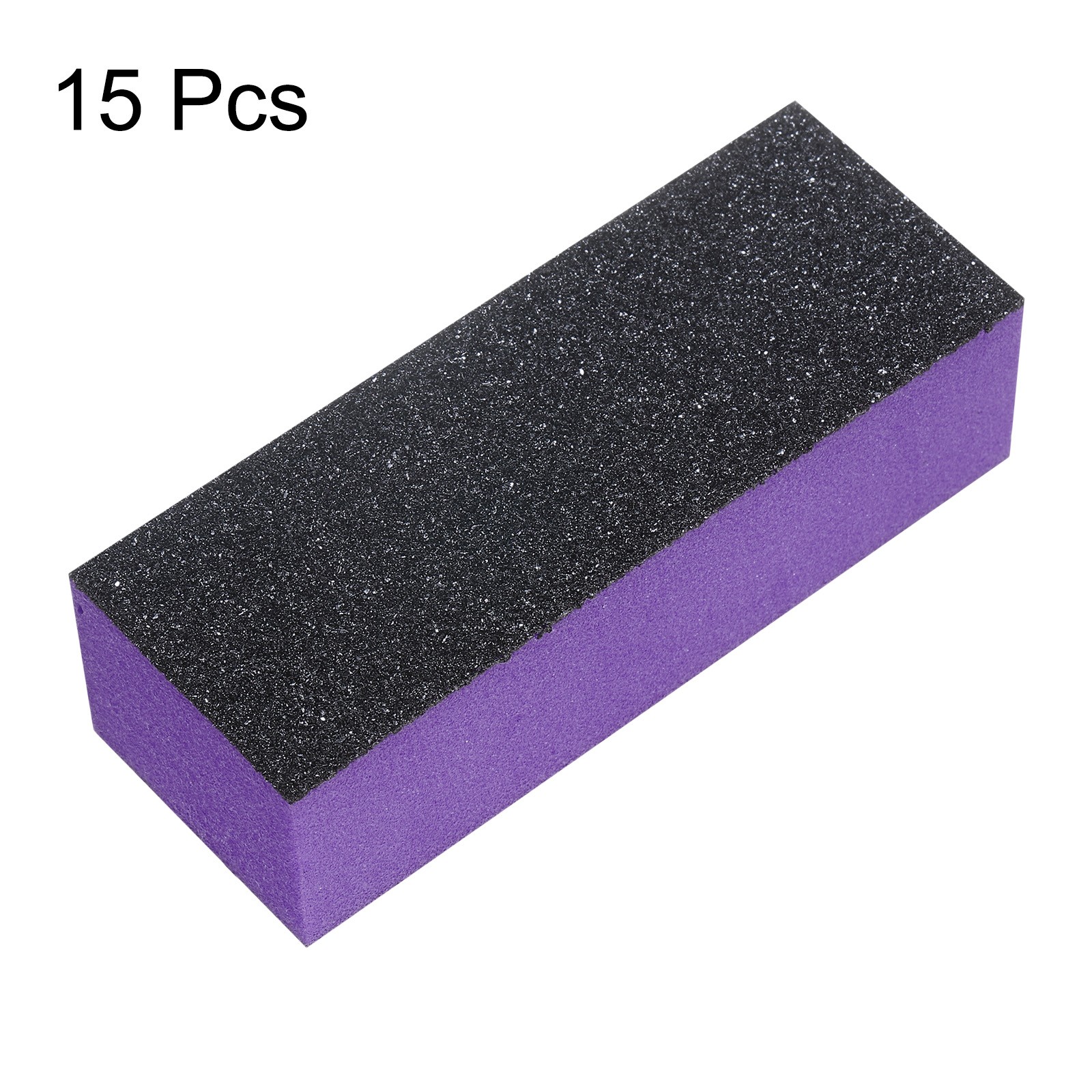 15pcs Nail Buffer Block 60/80/80 3 Sided Grit Nail File for Nail Buffing, Purple