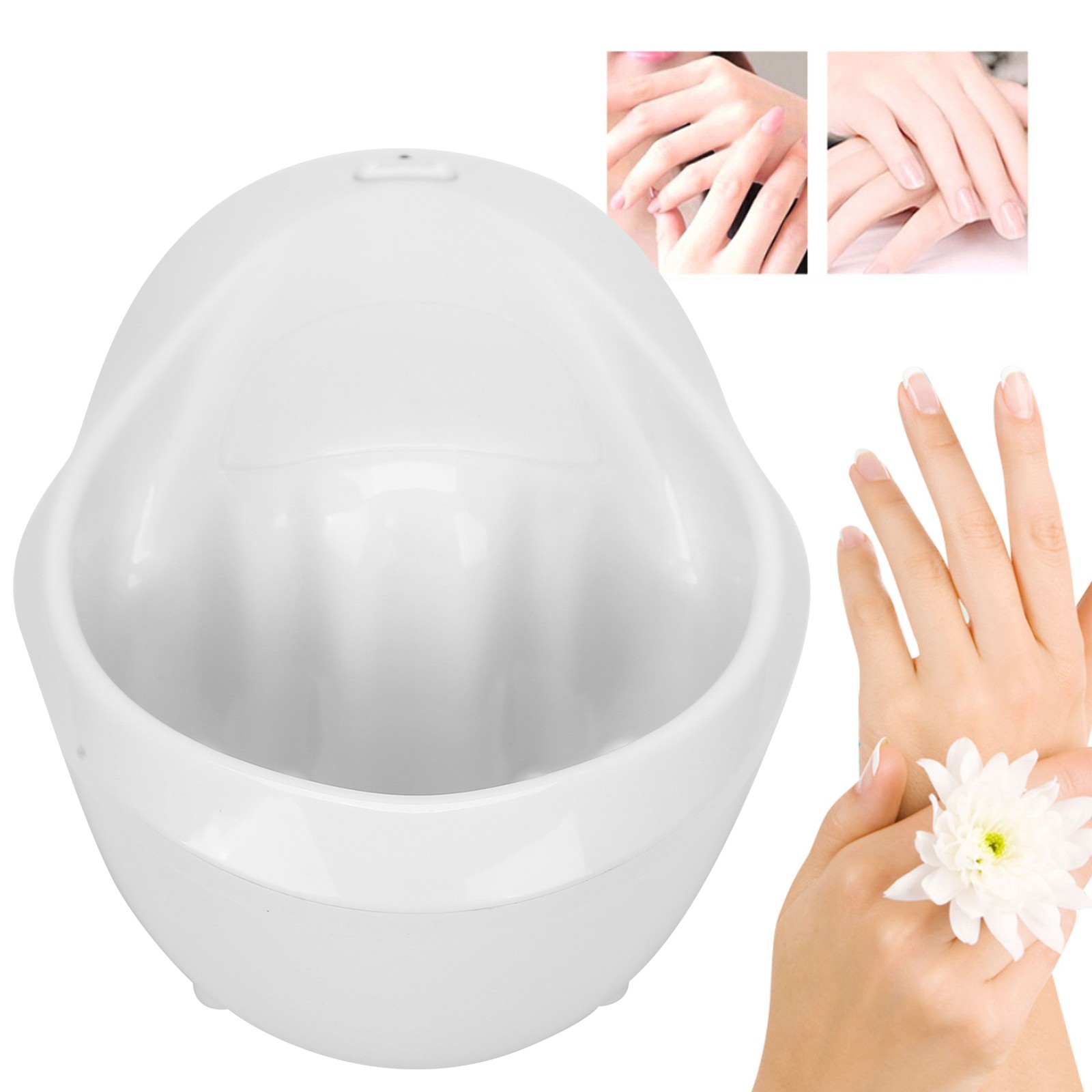 Electric Nail Soaking Bowl Bubble Vibration Hand Spa Massage Machine Manicure US