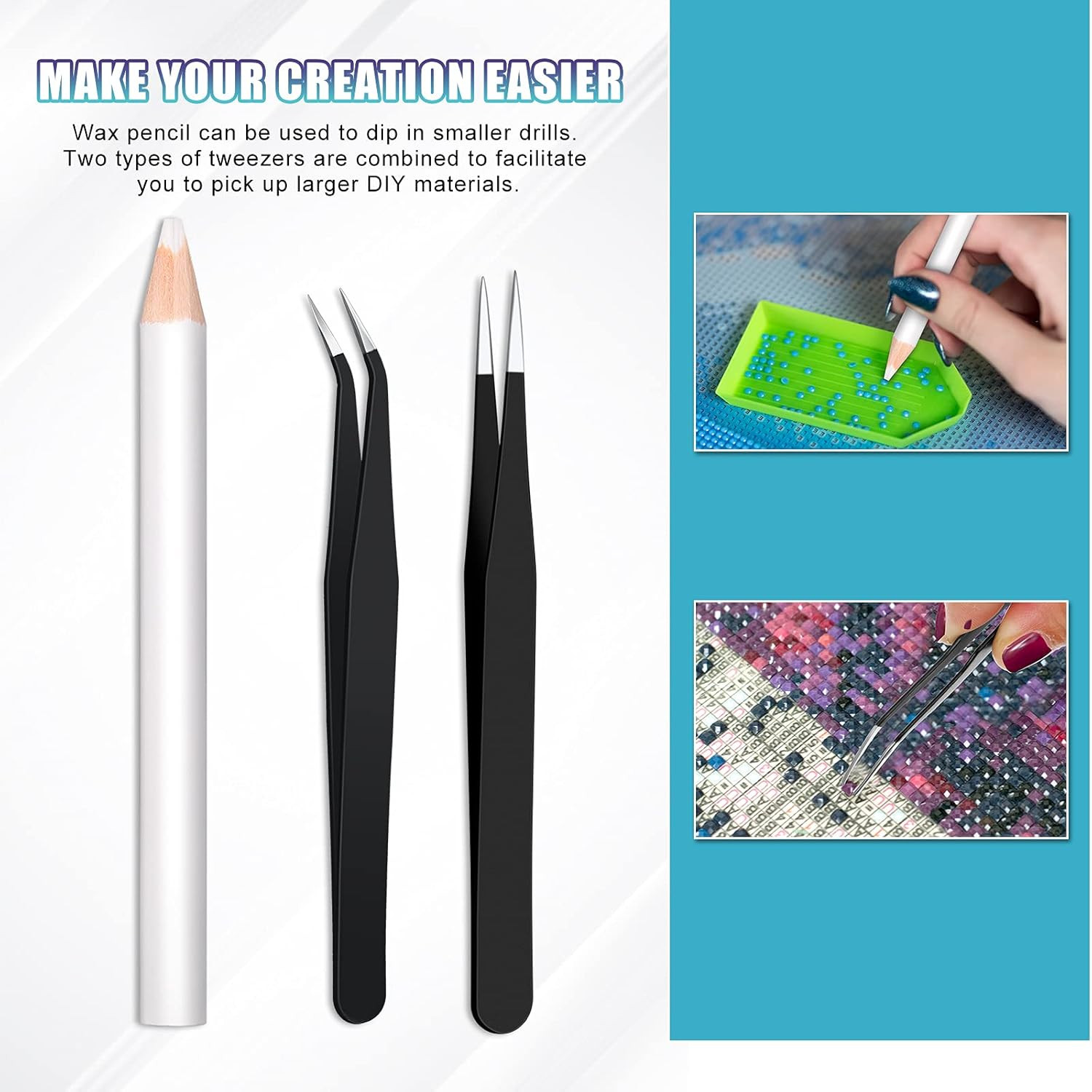 Maitys 22 Pieces Wax Rhinestone Picker Pencil Wax Pencil Set for Rhinestones