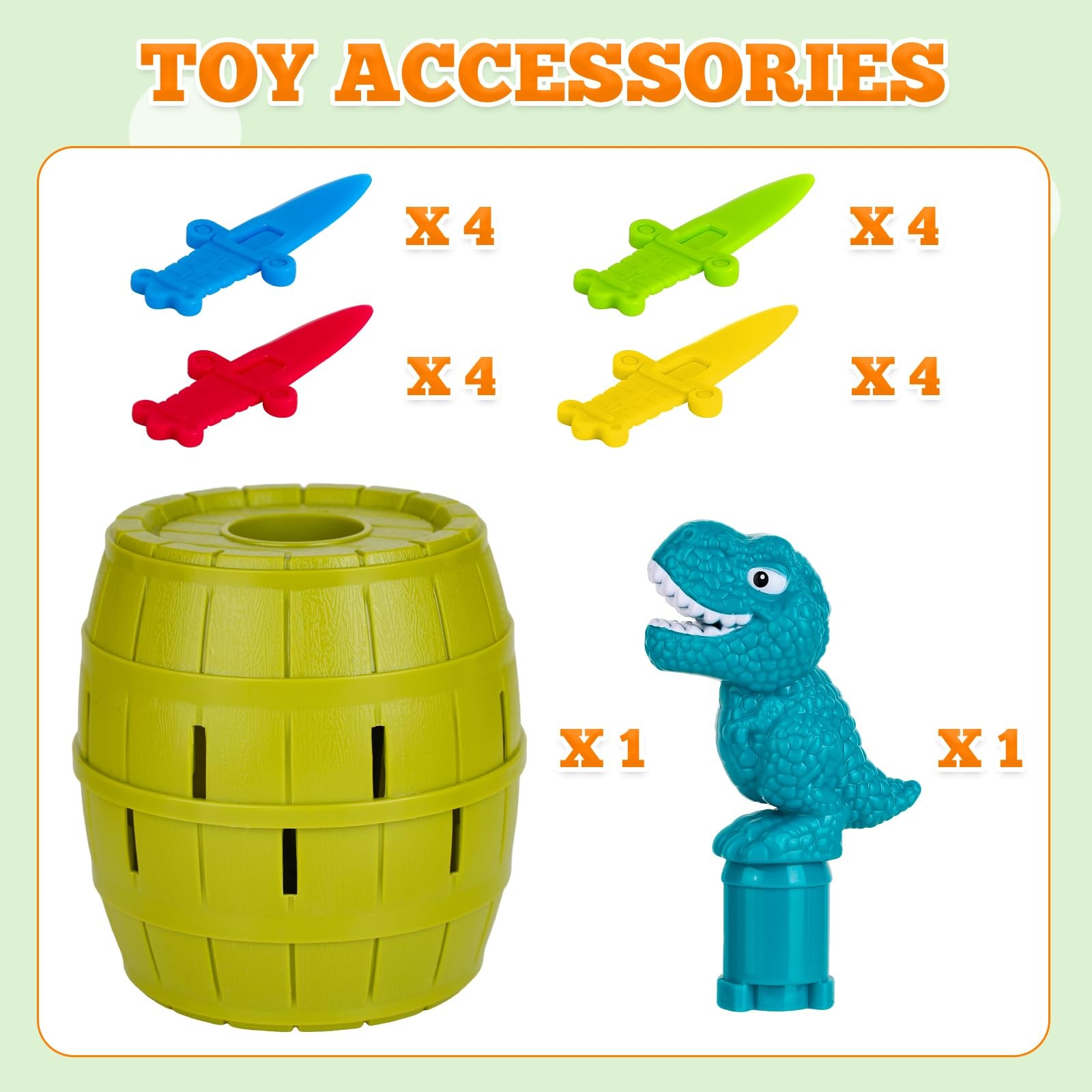 ZOPMTIYO Pop-Up Dinosaur Pirate Board Game for Kids Ages 3+ – Medium, Basic