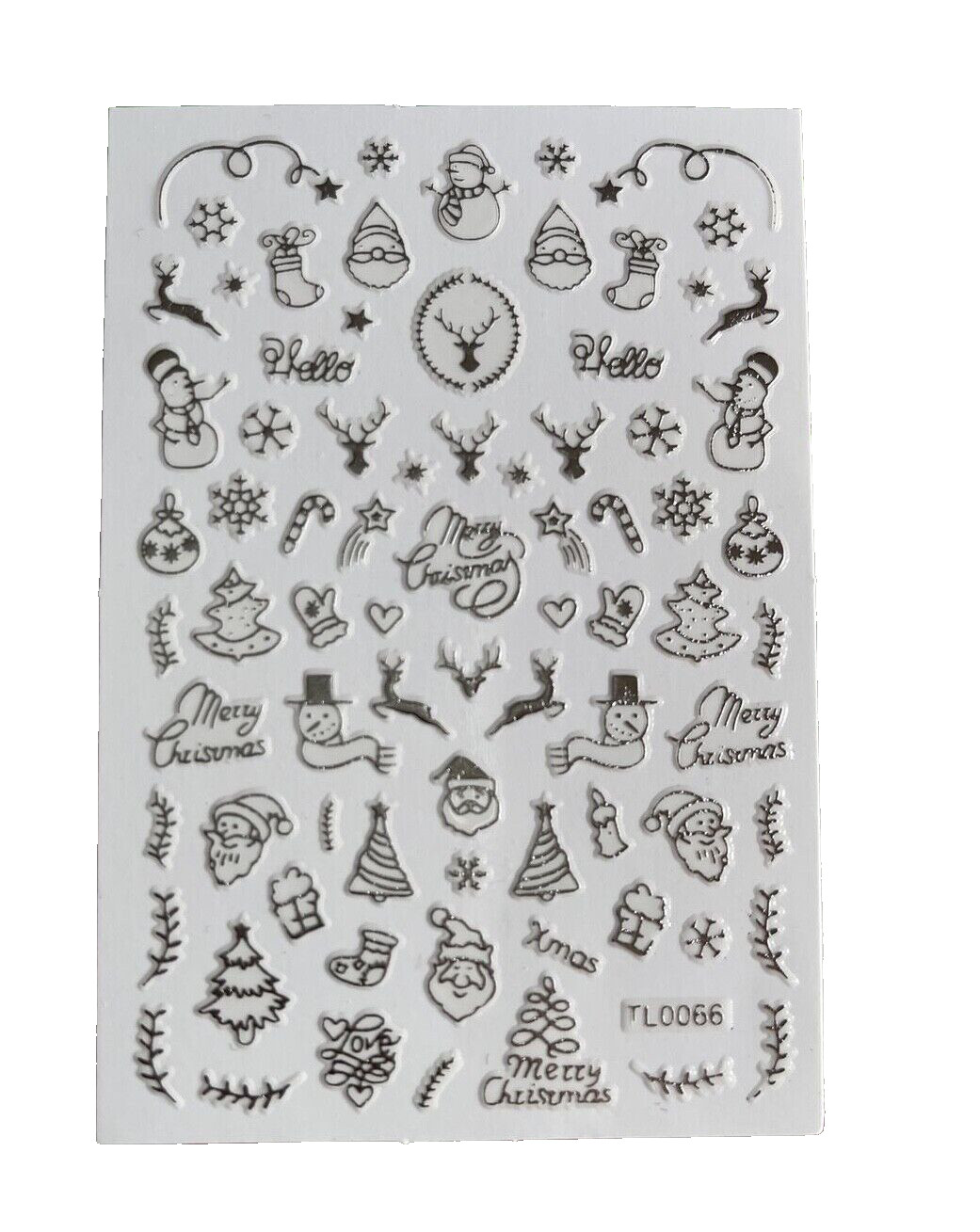 Christmas Nail Stickers TL0066 Silver