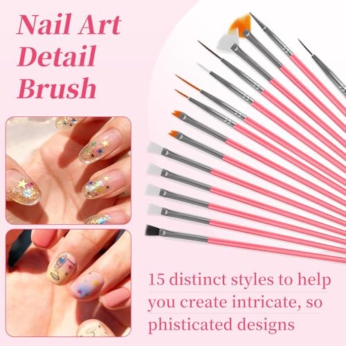 25PCS Nail Art Tools Set, Includes Nail Art Brushes, Nail Stand, Dotting