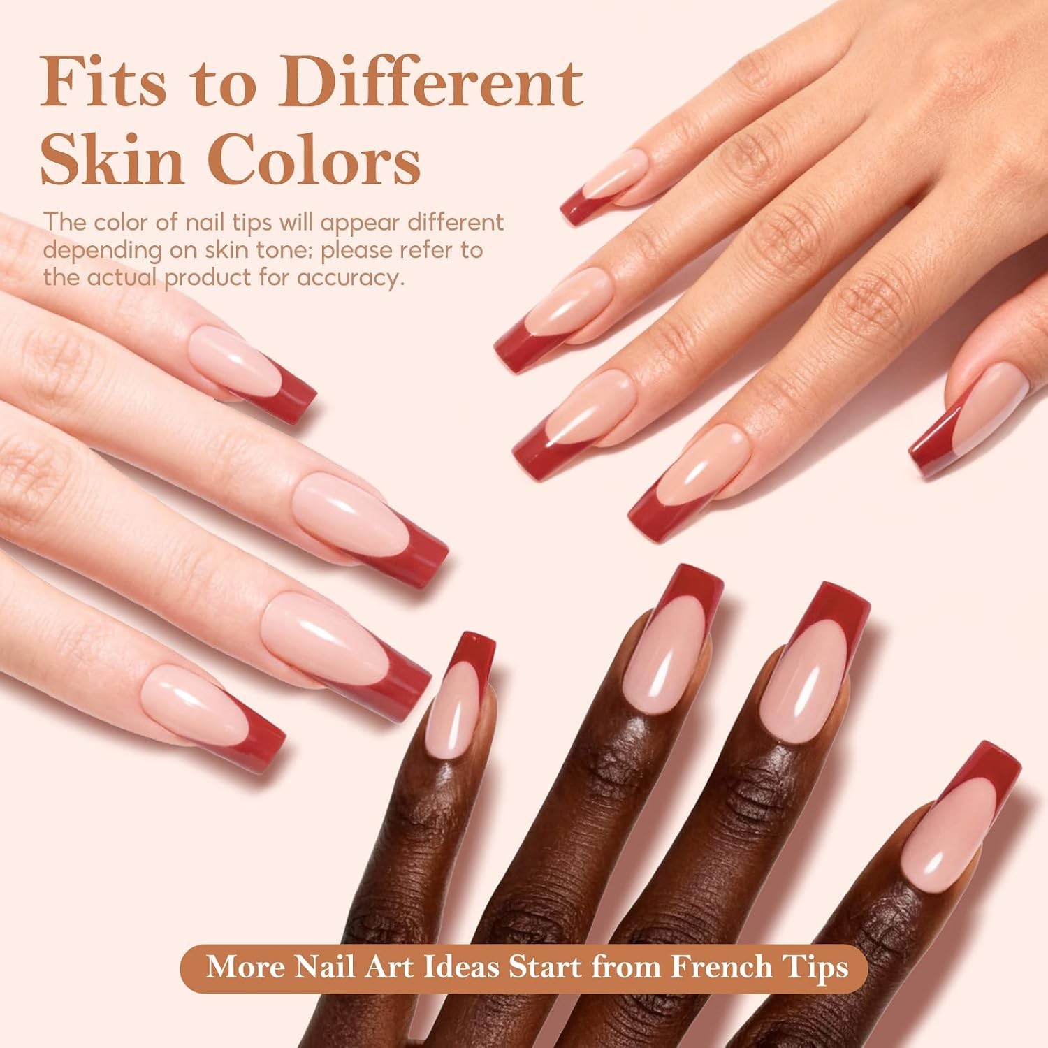 French Tip Press On Nails Kit – 150Pcs Long Coffin Gel Nail Kit