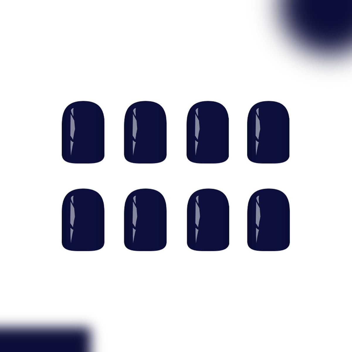 Blue Press on Nails Short, Square Fake Nails with Solid Color Design, Soft Gel N