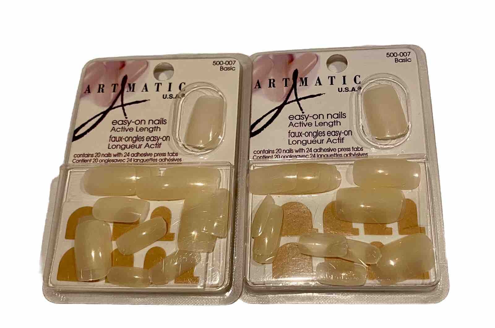 Artmatic USA – EASY-ON NAILS – Active Length ~ 500-007 Basic ~ Set Lot of 2!!