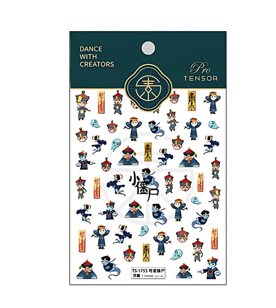 Zombie Nail Stickers – Q Version Ghost & Talisman Nail Decals (353)