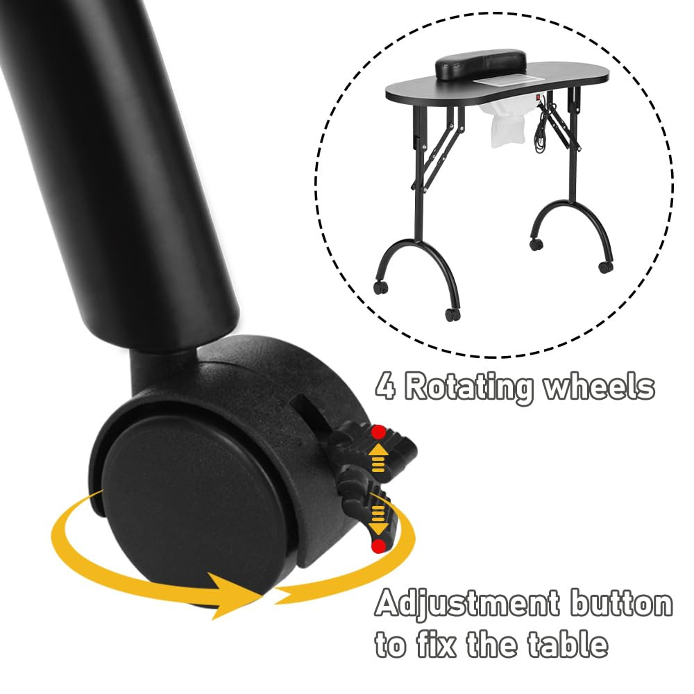 Professional Folding Portable Vented Beauty Manicure Table Nail Desk Salon Spa w