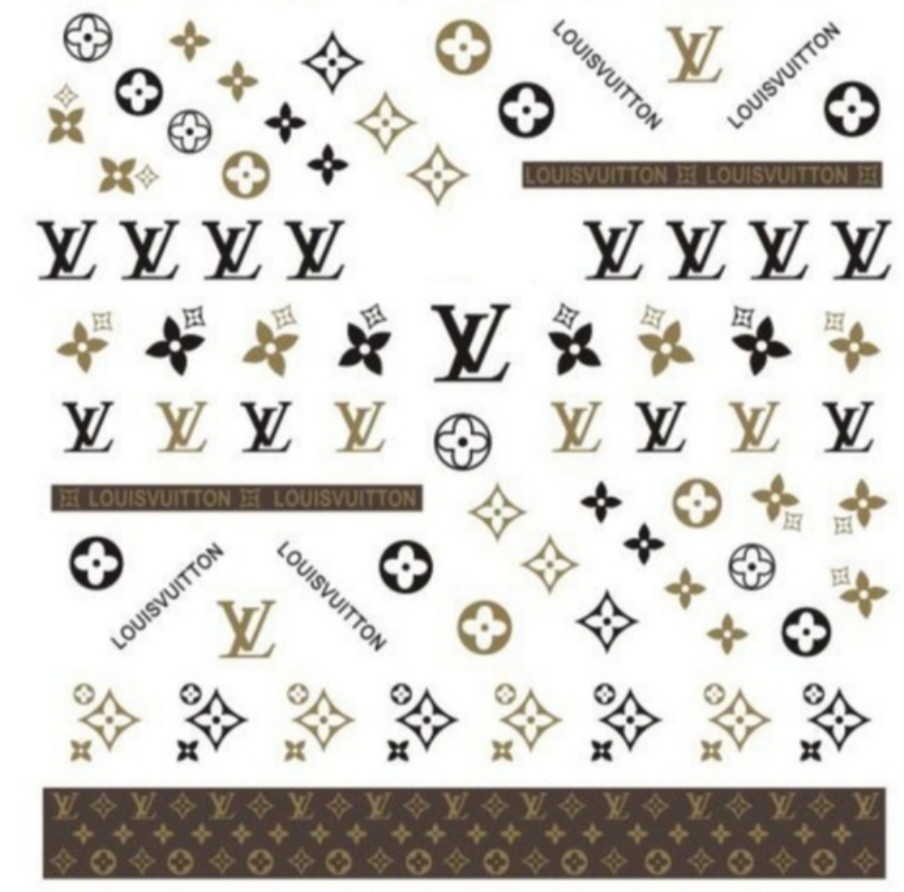 NWT NAIL ART DESIGN SELF-SEAL STICKERS TAN & BROWN N°25!