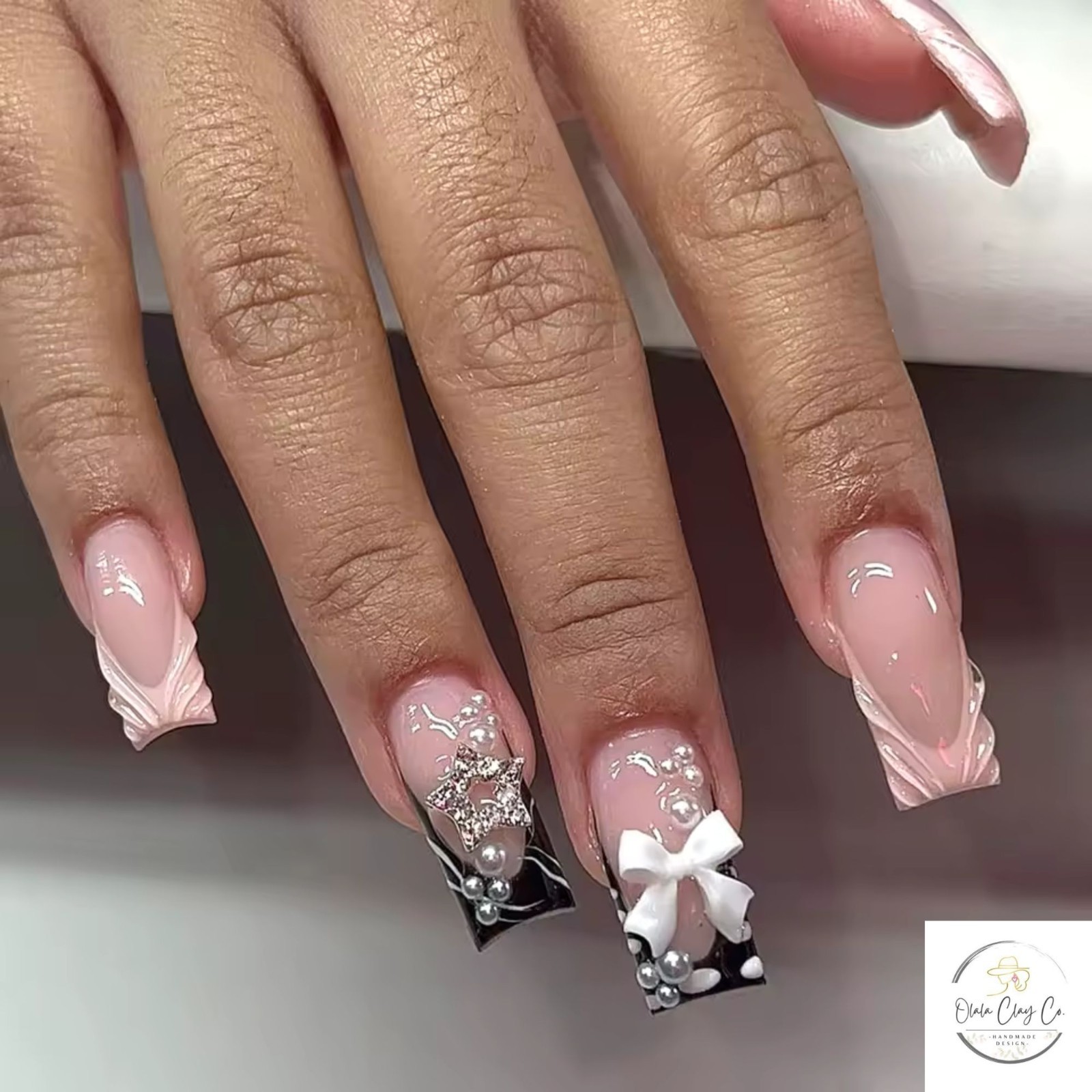Olalaclayco Handmade Press On Nails, Hand Painted Gel False Nails, Luxury Custom