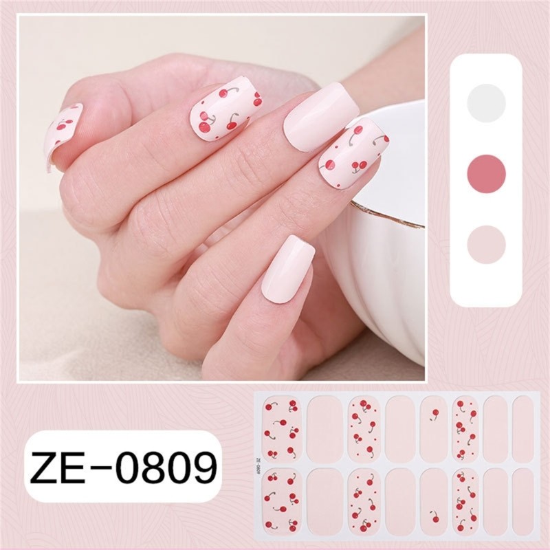 Gels Nail Stickers Flowers Gels Nail Wraps French Tip Nails Polish Strips