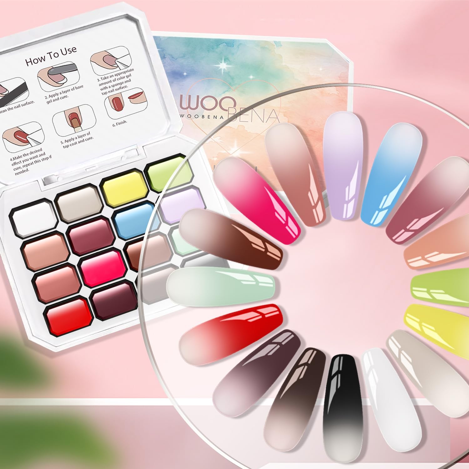 Pat Pat Nail Polish Set,16 Colors Gradient Patting Polish- Highly Pigmented,O…