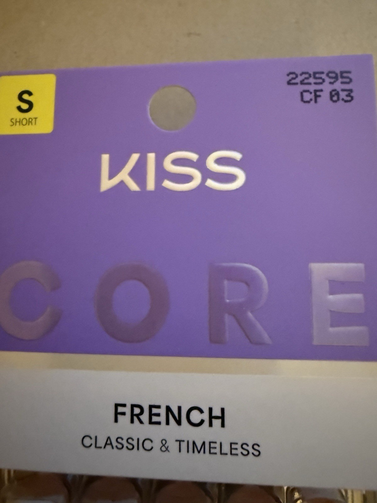 KISS CORE Press On Nails, Glue, Pink Short – 32 nails – French & Timeless #63