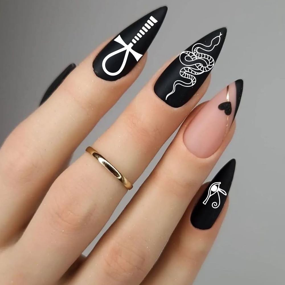 2pcs Egyptian Elements Nail Stamping Plates Cats Snakes Nails Art Stencils Ph…