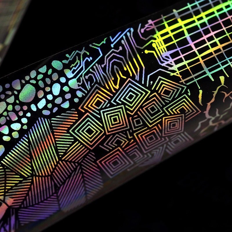 Holographic Waves Irregular Starry Nail Art Foil Transfer Foil Stickers >>3<<