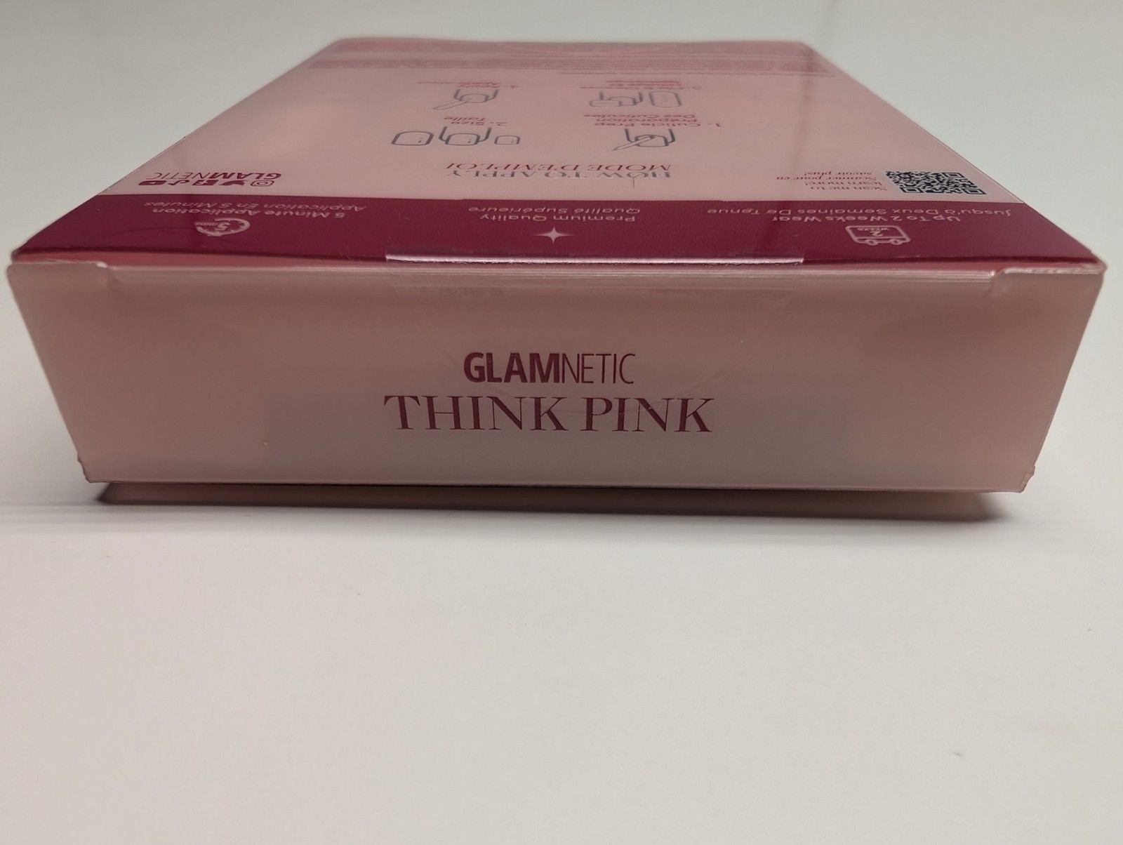 Glamnetic Premium Nails, Think Pink , Solid Opaque, Light Pastel Pink, Short NIB