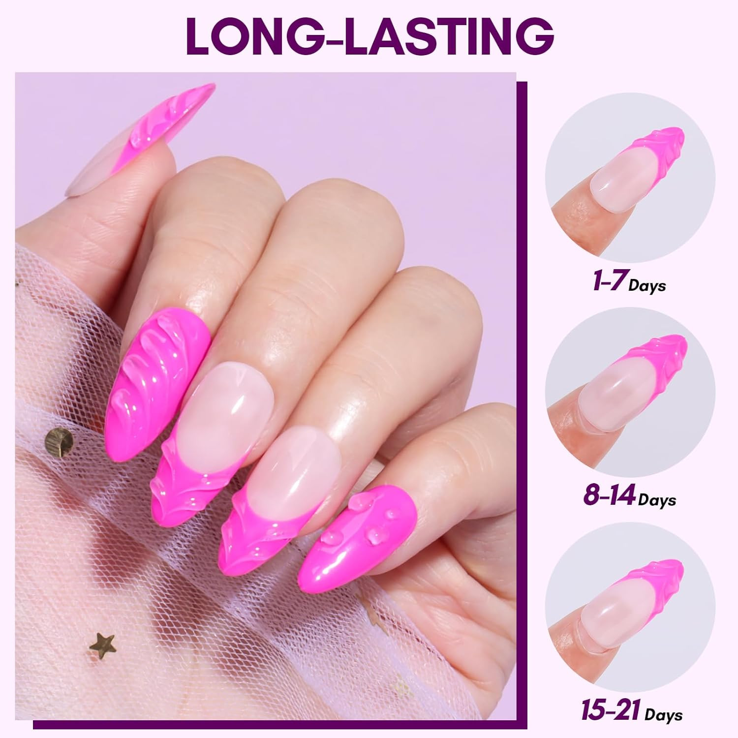 3D Nail Gel: 8 Ml Nail Foil Glue, Transfer Gels Adhesive for Linear, Shell, Ripp