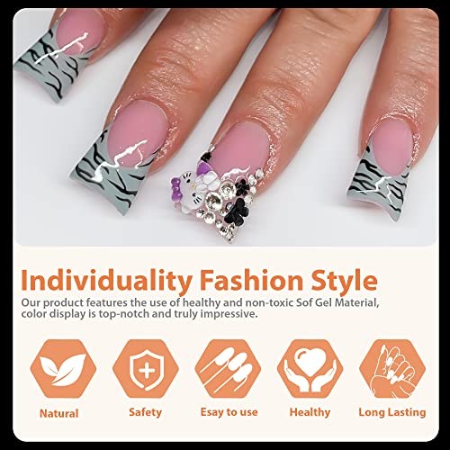 Nail Tips Half Cover 504 PCS Clear Duck Fake Tips | Soft Gel Fake Short Duck