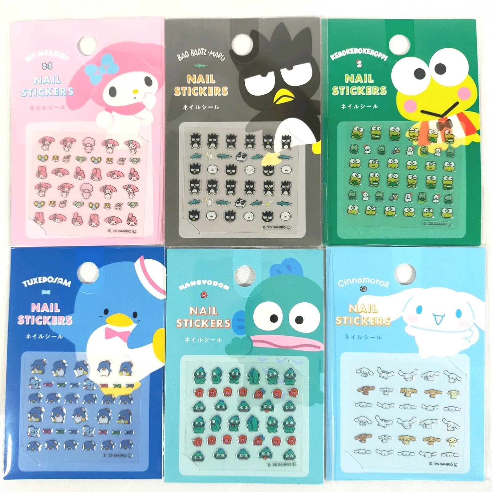Sanrio Nail Stickers 6PCS Set My Melody Cinnamoroll Kuromi