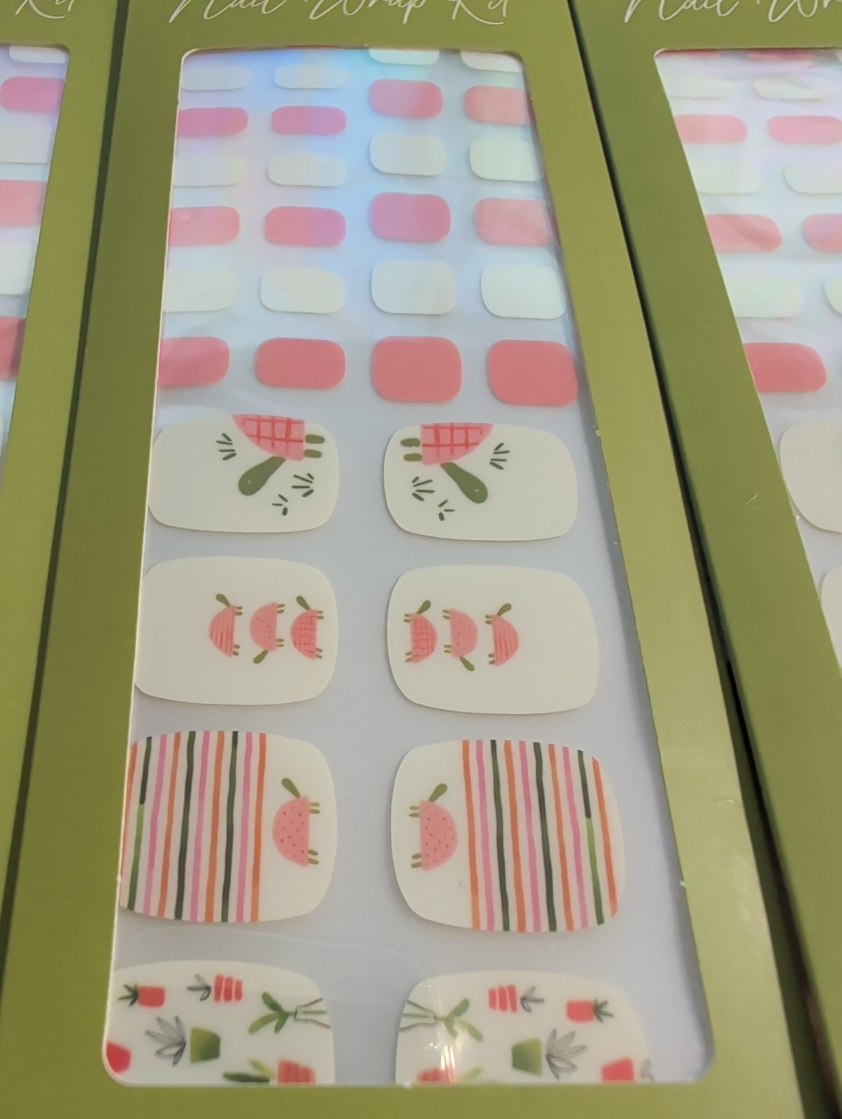 Studio Oh! 102 Nail Wrap Kit Nail File Cuticle Stick Pink Polish Substitute X3