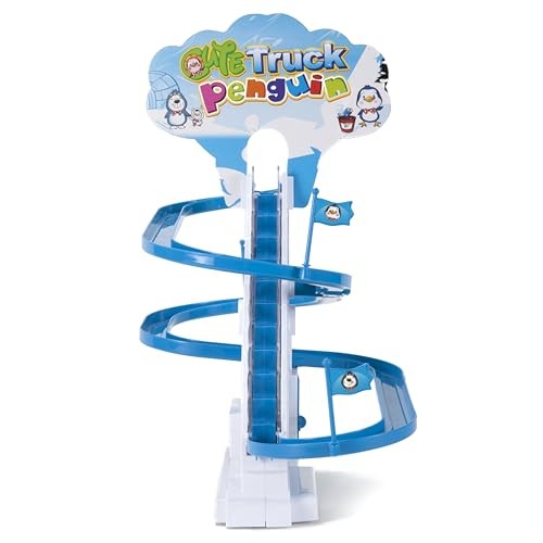 ARSUK Penguin Race Game Toy Playful Musical 12.75 x 9.12 x 3 inches, Blue