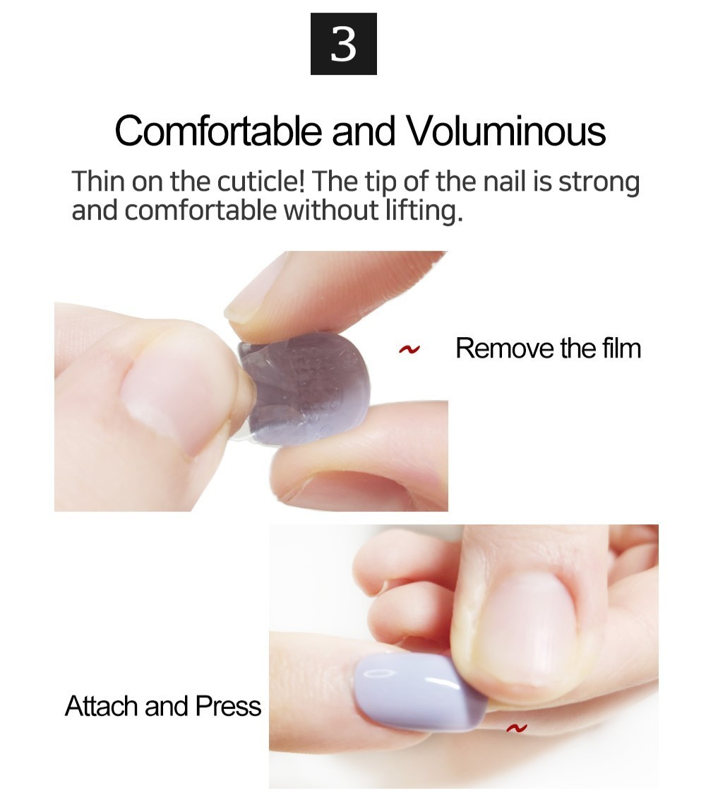 THE MIMO Press-On Nails COFFIN – Blush PINK Gradient with Pearl Tips 28PCS