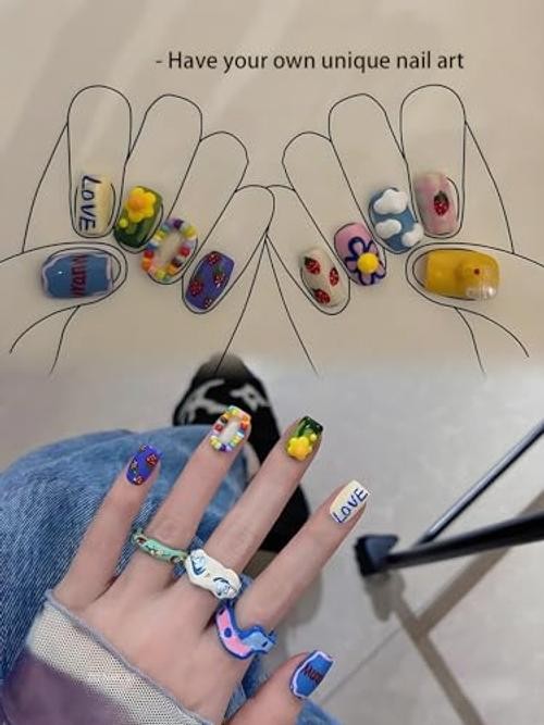 10 Colors Double Ended Metallic Nail Art Marker Pens, 3D Metallic 10 colors