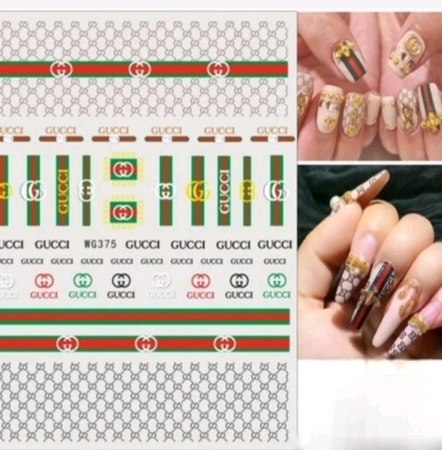 NWT NAIL ART DESIGN SELF-SEAL STICKERS SOLID TAN, RED, GREEN, & BLACK N°33!