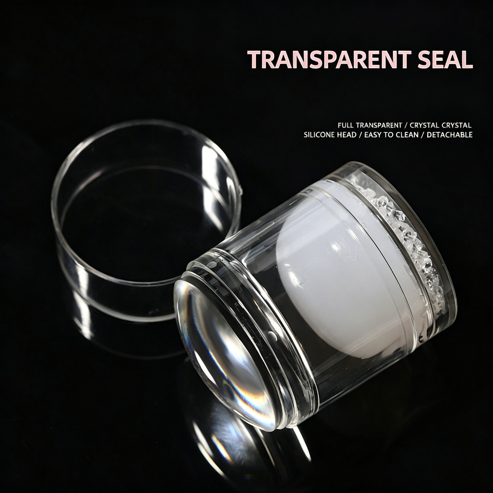 Nail Art French Stamp Silicone Double Head Transfer Stamper Transparent Printing