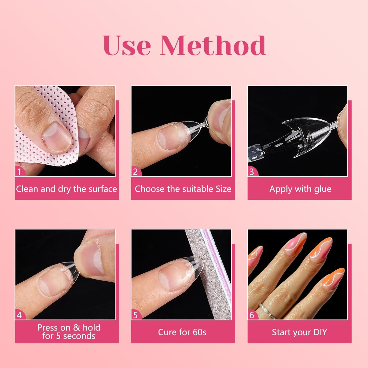Short Almond Nail Tips Half Cover, 600PCS Extra Short Almond Soft Gel Nail Tips,