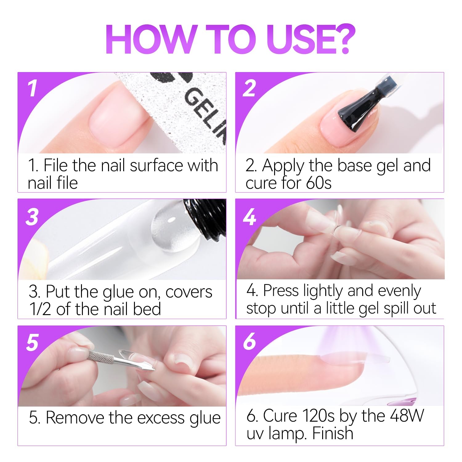 Gelike EC Solid Glue Gel for Nail – Adhesive for Press on Tips 30g