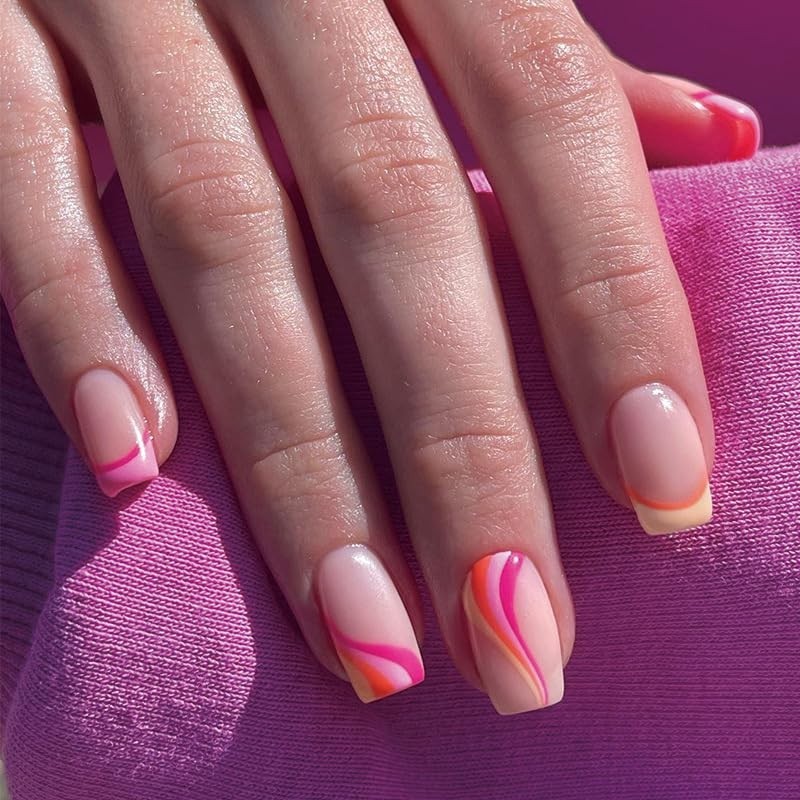 Secret Lives Glossy Reusable Artificial Fake False Lightweight & 24 Nails Set