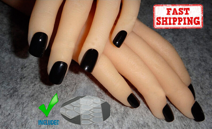 24Pcs False Fake Nail Cheap Manicure Black Red Blue Purple From Europe