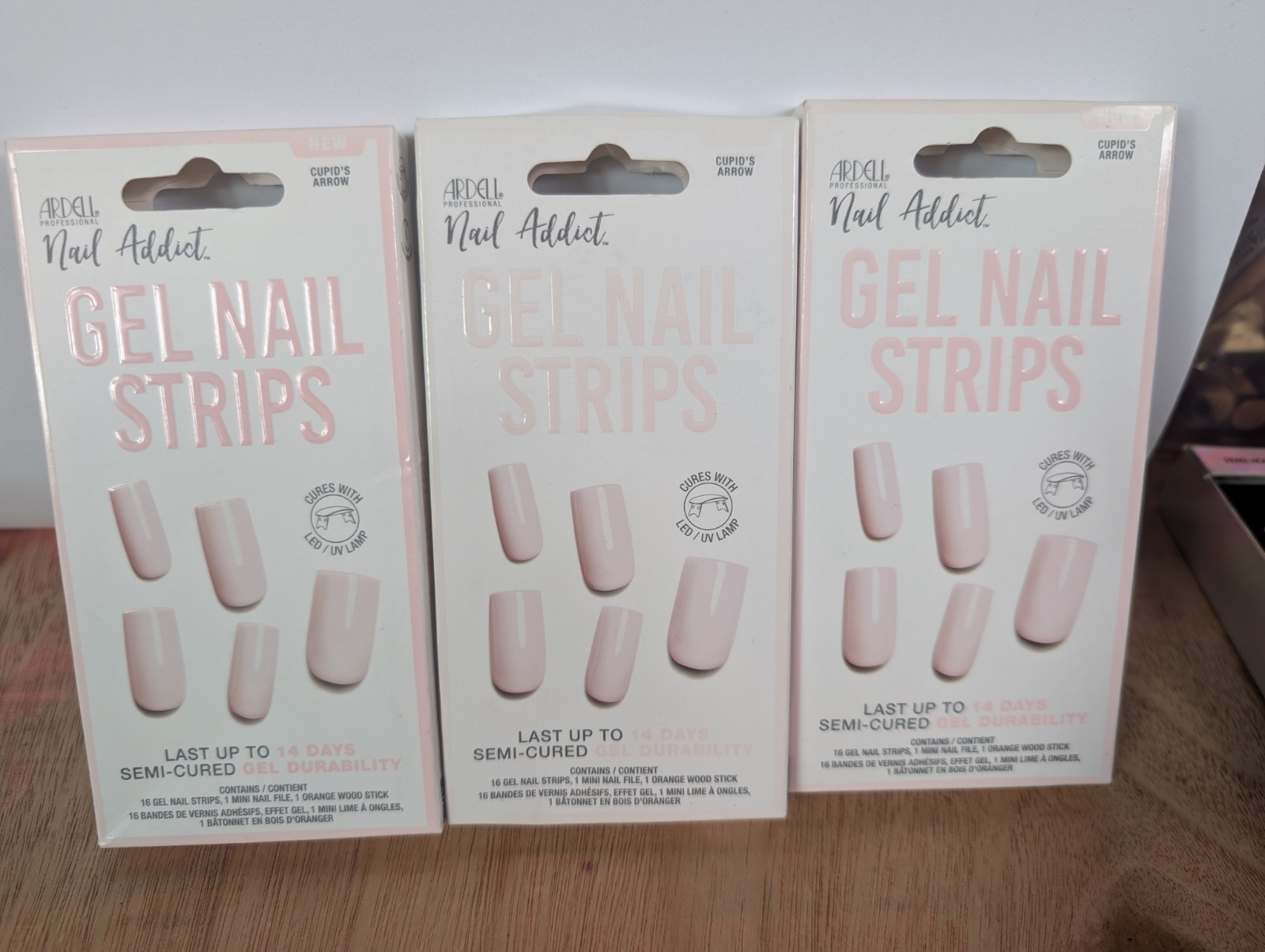 Lot Of 3 Packs Ardell Nail Addict Gel Nail Strips, Cupids Arrow