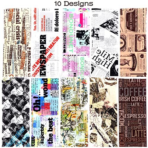 Newspaper Nail Foil Transfer Stickers English Letter Designs Nail Newparpe